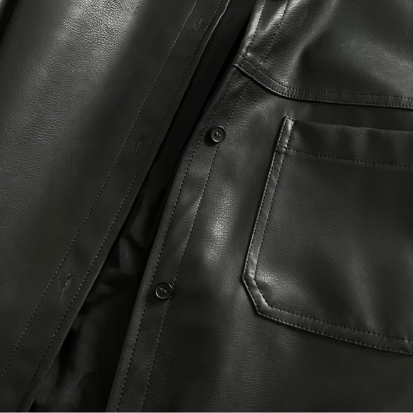 H&M | Faux Leather Shirt Jacket - Picture 7 of 9
